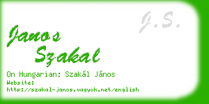 janos szakal business card